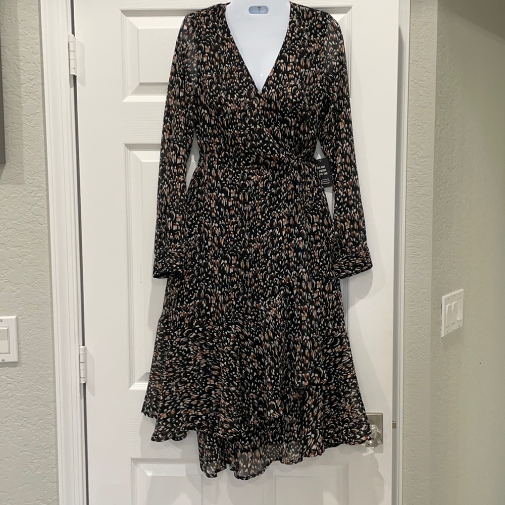 Express midi tie side dress multi color size xs